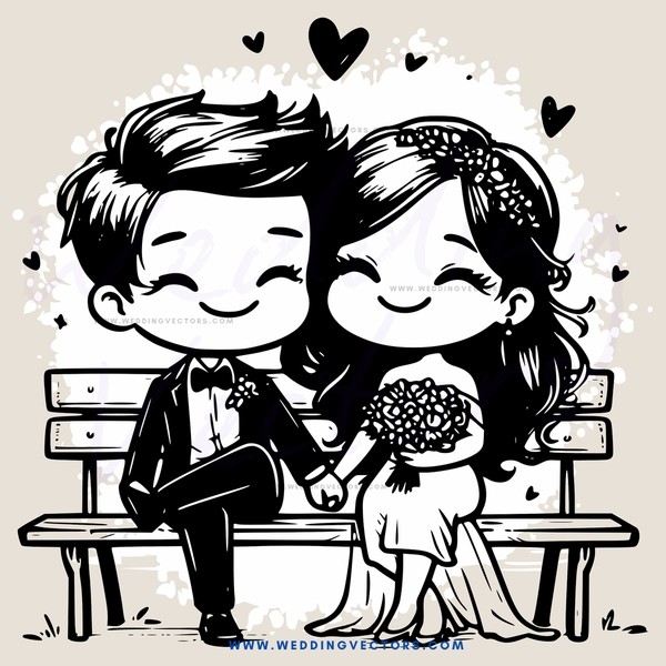 a romantic couple sitting on a bench