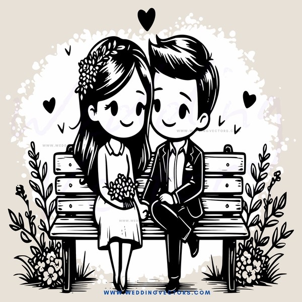 a couple sitting on a bench holding flowers and smiling