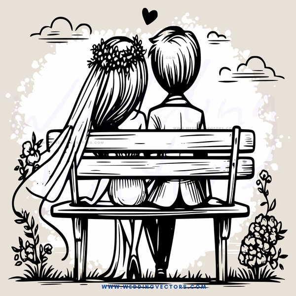 couple on a bench in love