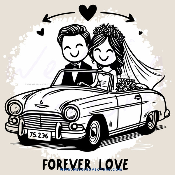 forever love caricature cartoon