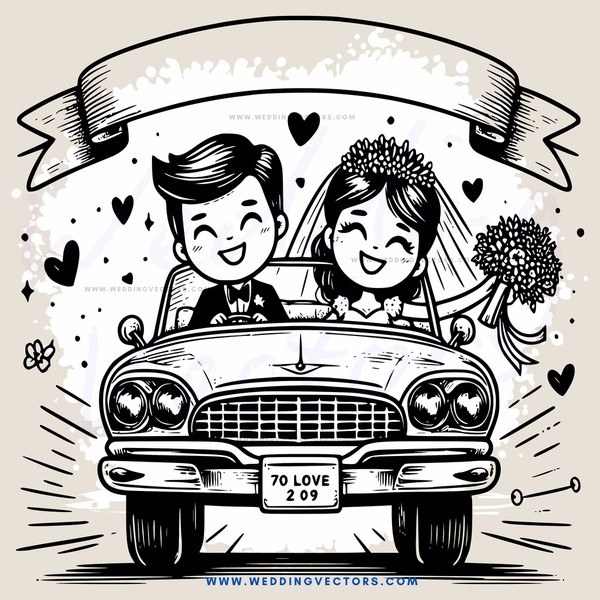 a happy couple on their wedding day