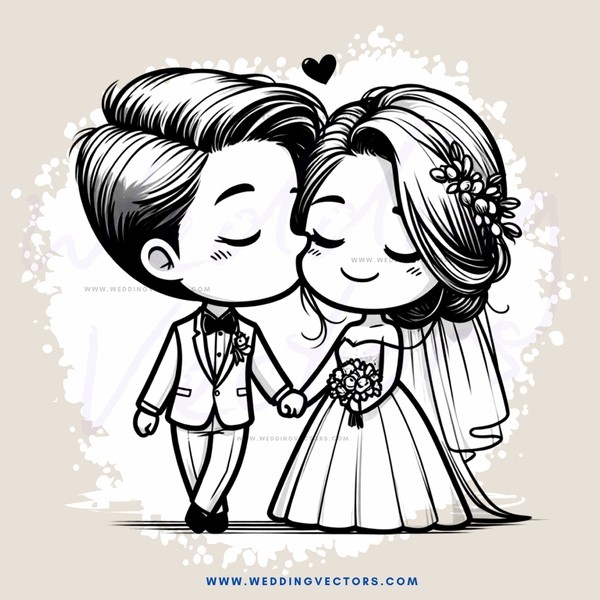 boy and girl kissing in black and white cartoon drawing