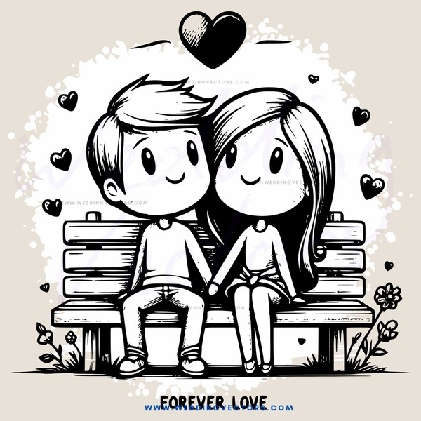 forever love boyfriend and girlfriend on bench