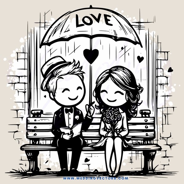 lovers under an umbrella