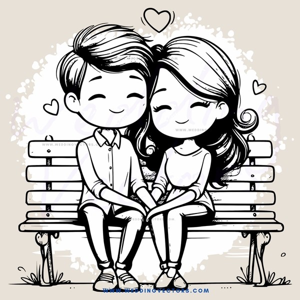 a boy and girl sitting on a bench