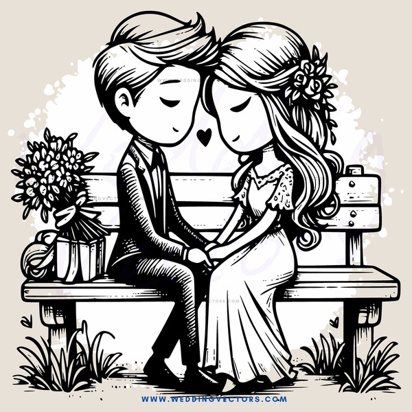 boy and girl sitting together on bench