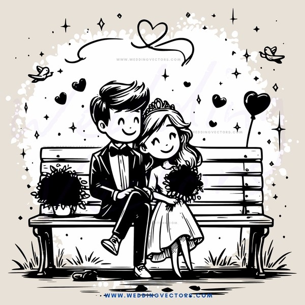 a couple sitting on a bench in love