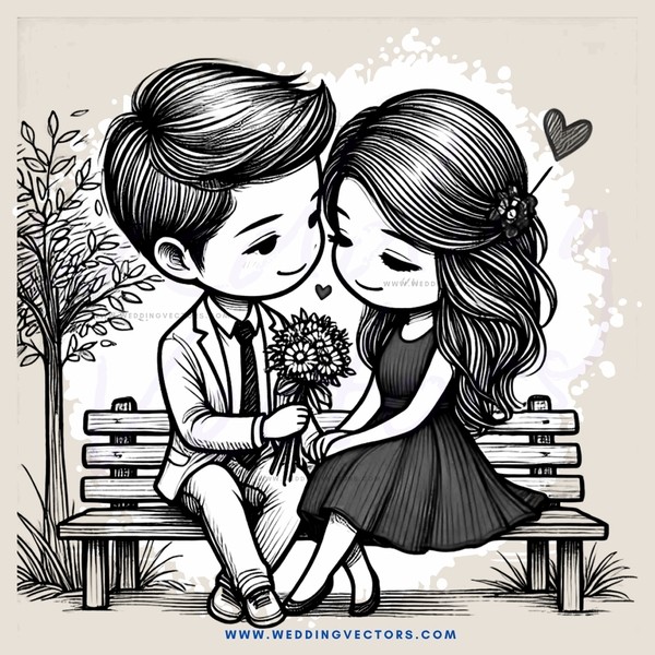 lovebirds on bench