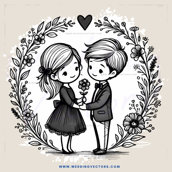 two children embracing in an illustration