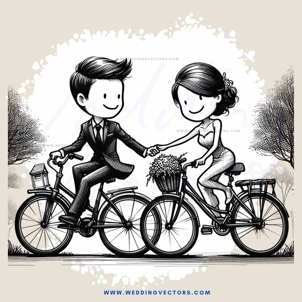 two people riding bicycles together