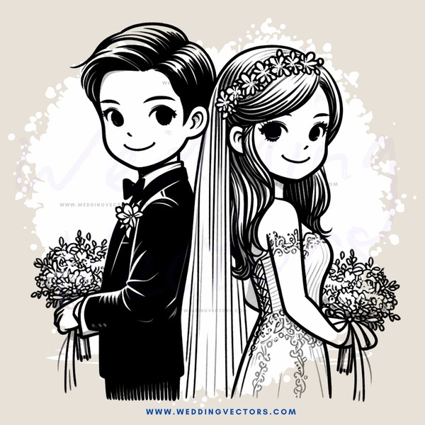 wedding portrait in black and white