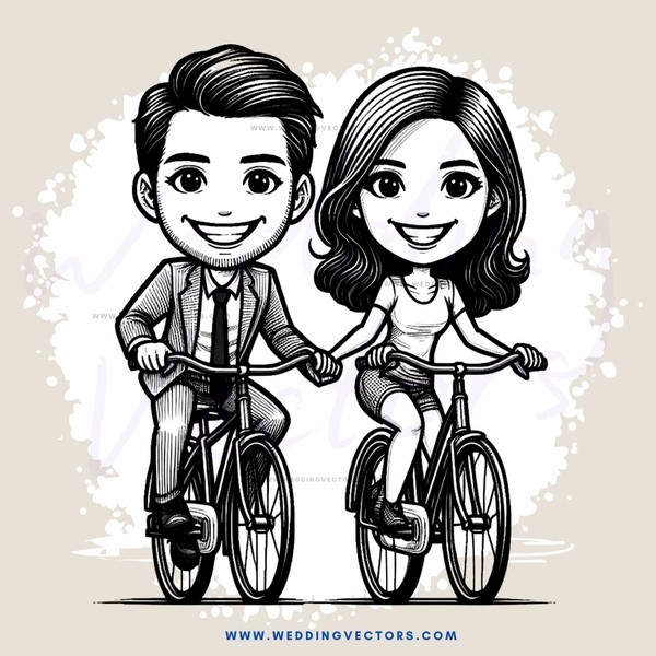 a boy and girl riding bikes together
