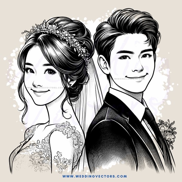 a couple on their wedding day