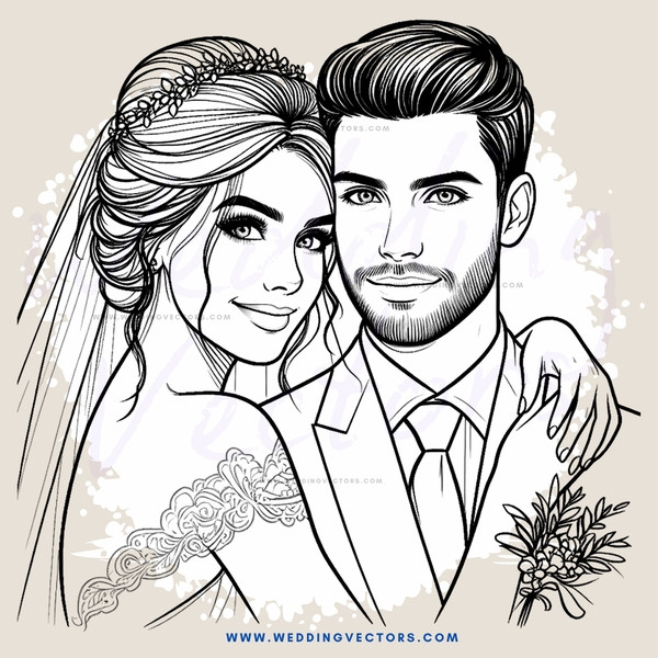 the groom has facial hair