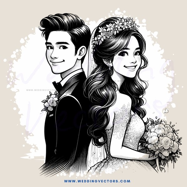 the bride and groom's picture on an invitation