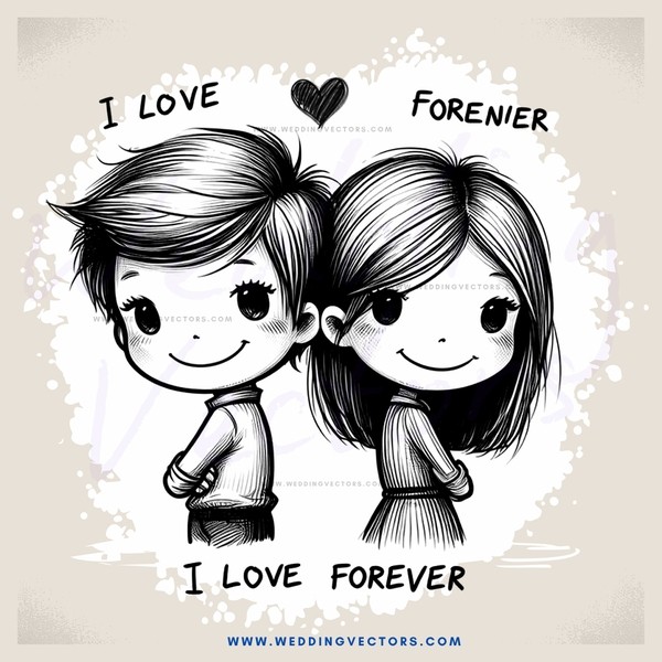 i love forever cartoon drawingpng