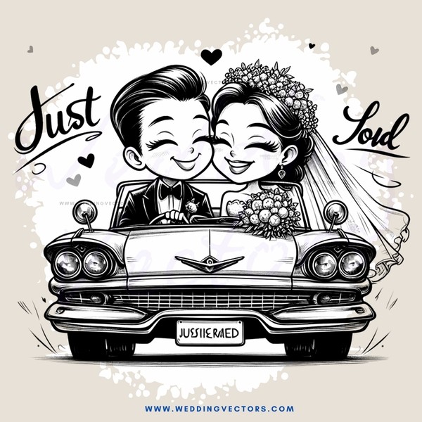 a wedding caricature drawing