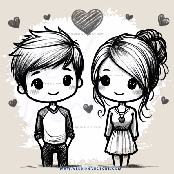 the kid and girl heart clip art