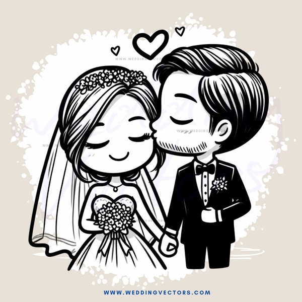 wedding couple kissing each other