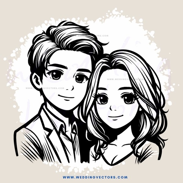 a boy and girl with brown hair