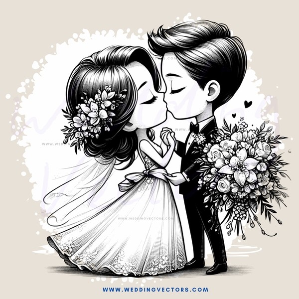 wedding portrait in black and white