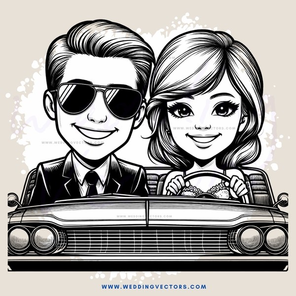 a car with two people in it