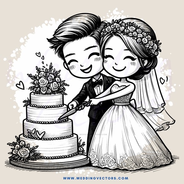 groom and bride cutting their wedding cake