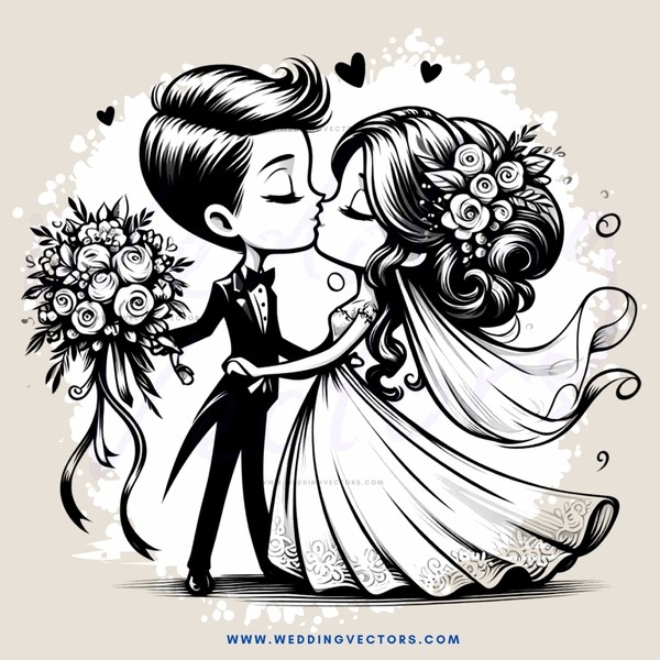 a romantic couple's dance in black and white