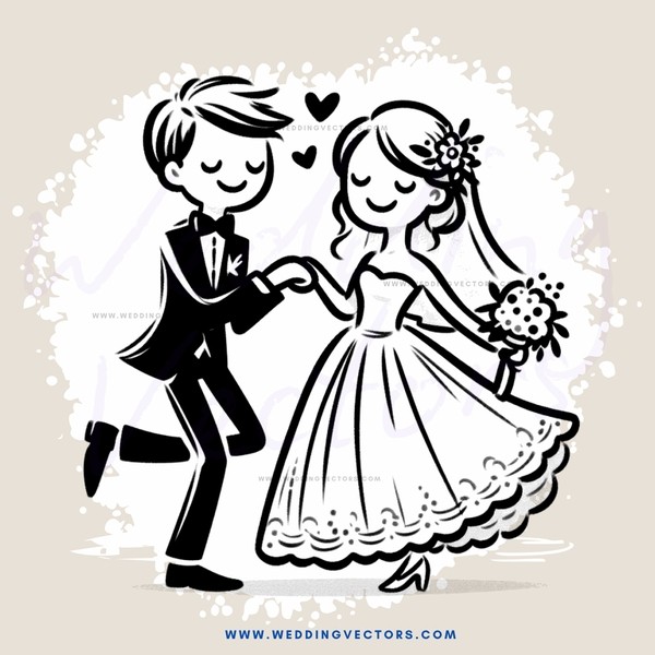 couple dancing together with wedding rings