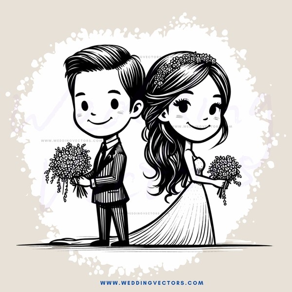 a couple holding flowers