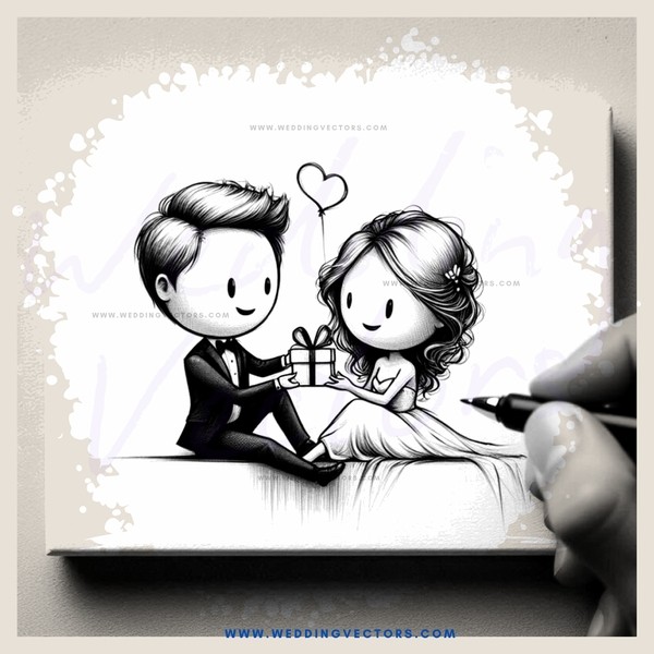a couple in black and white