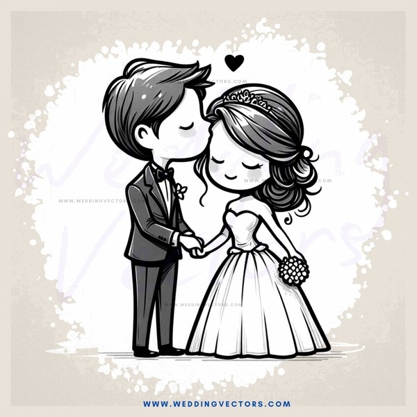 a couple in white and black