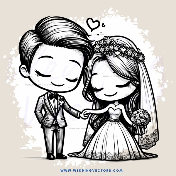 a wedding picture in black and white