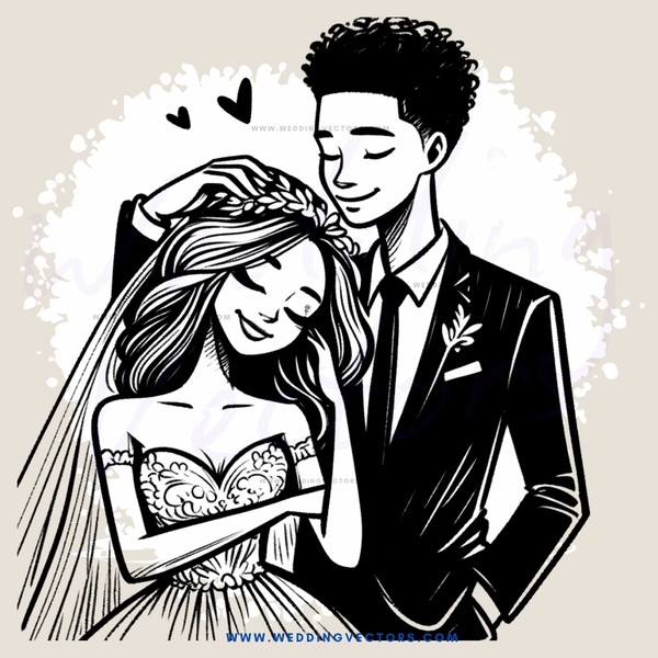 bride and groom clip art