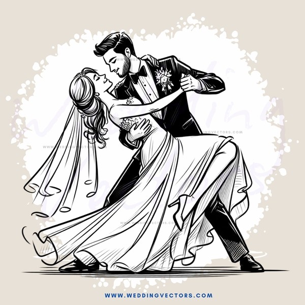 the groom and bride dancing in their wedding feast