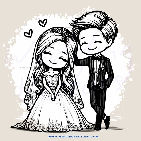 the bride and groom with lace doilies