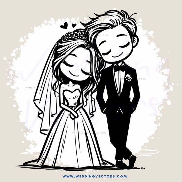 a couple's black and white wedding portrait