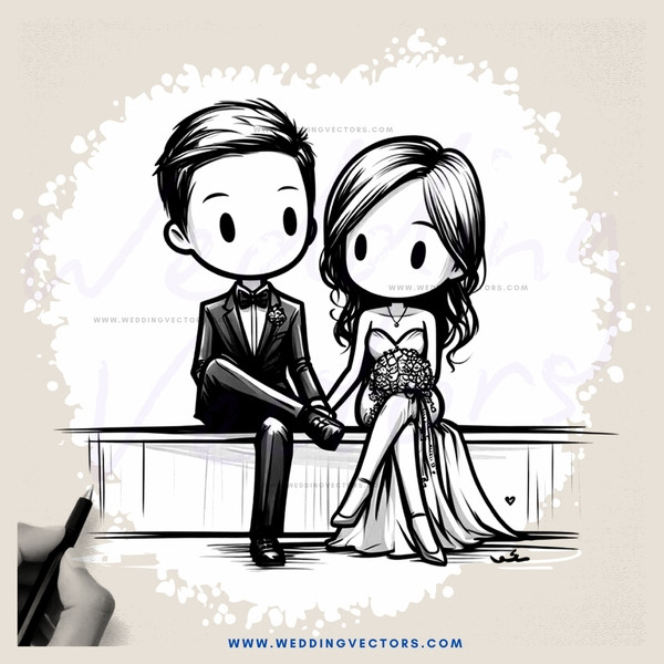 a couple sitting together in black and white