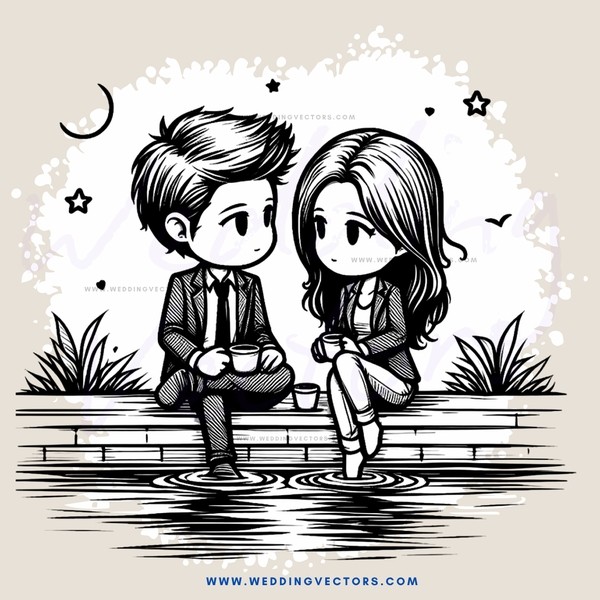 a couple on benches outside at night