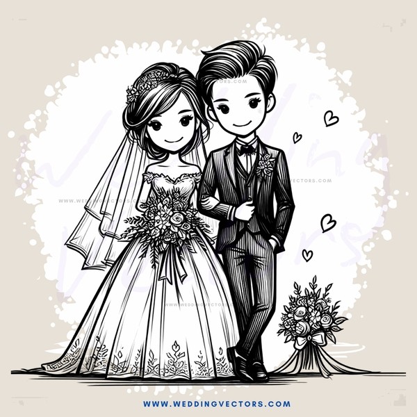 wedding couple pose for picture