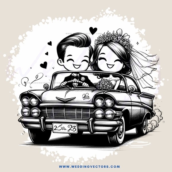 a car with a man and woman in it