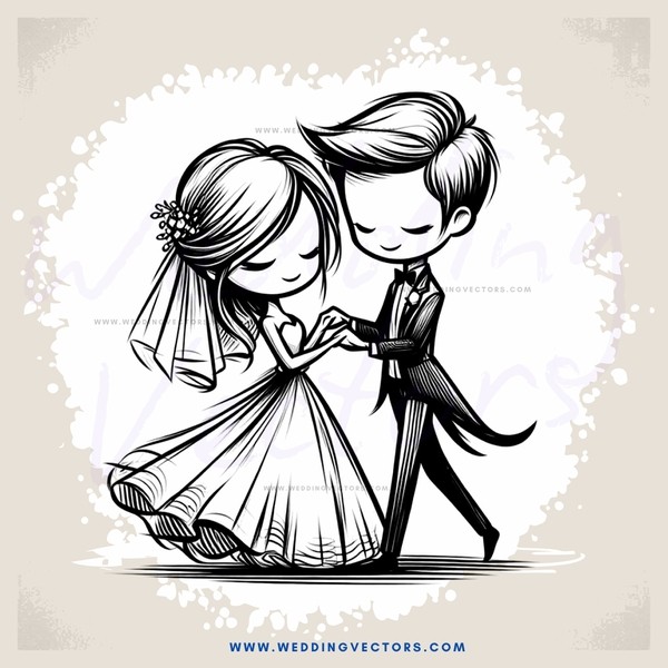 a wedding couple dancing together