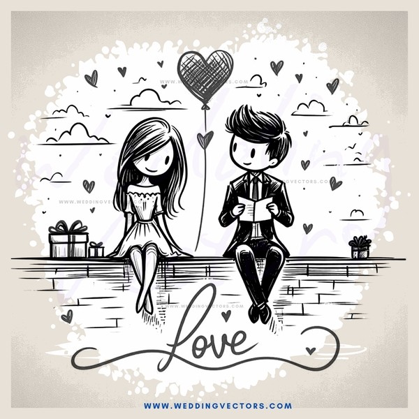 love story in silhouette style