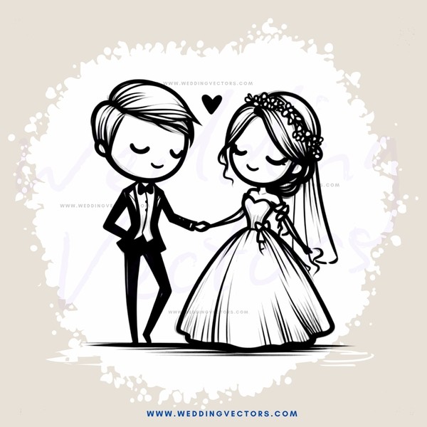 a wedding ringtone drawing in black and white