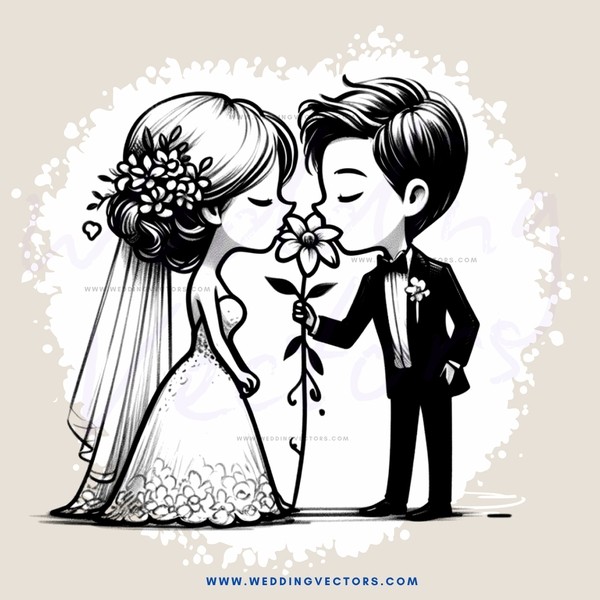a couple kissing at their wedding