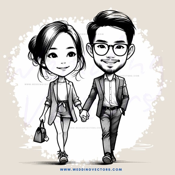 a couple walking hand in hand
