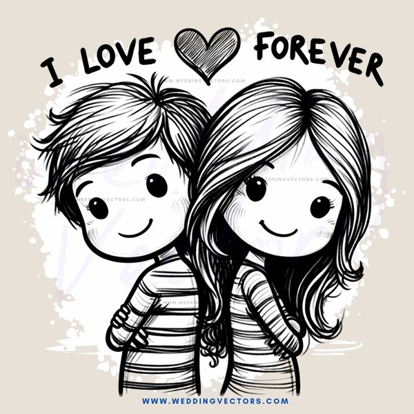 i love forever cartoon drawing