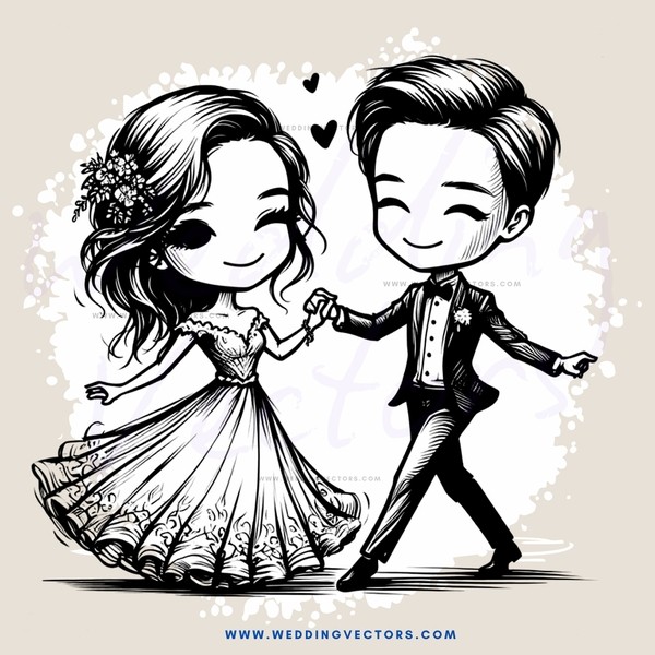 a couple dancing in black and white