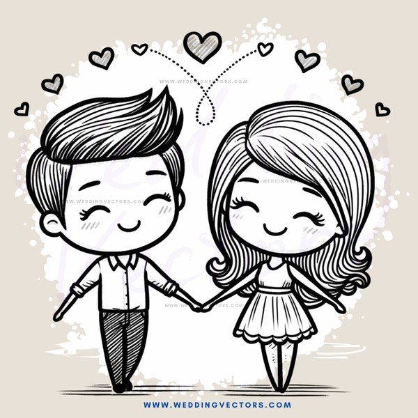 a boy and girl holding hands