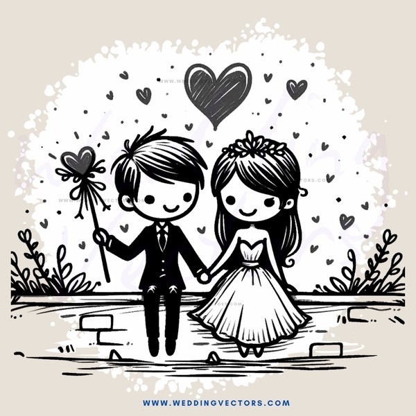 a love story in cartoon style